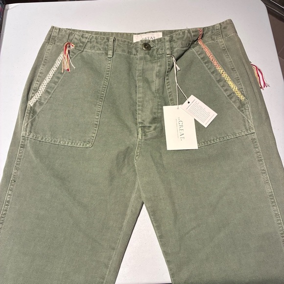 NWT THE GREAT. Straight Leg Army Pant in Green Size 27 - Picture 3 of 15